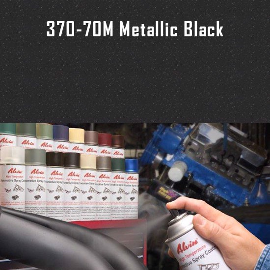 High Heat Paints - Alvin Products Metallic Black High Heat Automotive Engine Spray Paint - 12 oz. Aerosol Spray Can