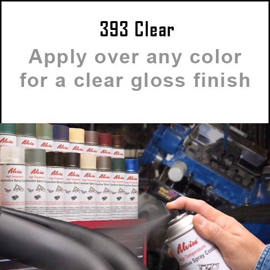 Alvin Products Clear Gloss High Heat Automotive Engine Spray Paint - 12 oz. Aerosol Spray Can