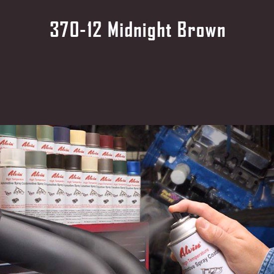 Alvin Products Midnight Brown High Heat Automotive Engine Spray Paint - 12 oz. Aerosol Spray Can