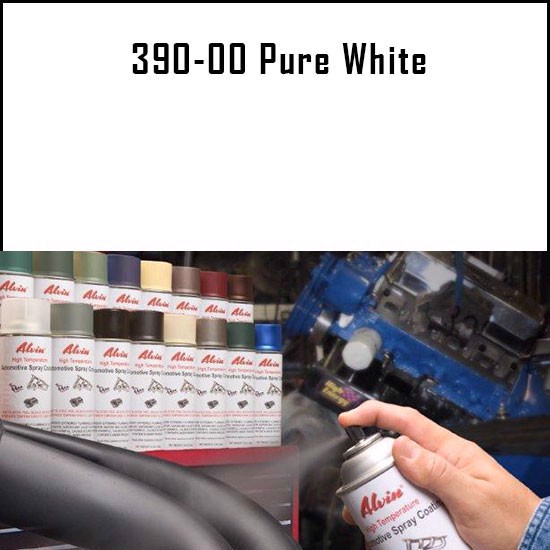 Alvin Products Pure White High Heat Automotive Engine Spray Paint - 12 oz. Aerosol Spray Can