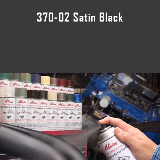 Alvin Products Satin Black High Heat Automotive Engine Spray Paint - 12 oz. Aerosol Spray Can